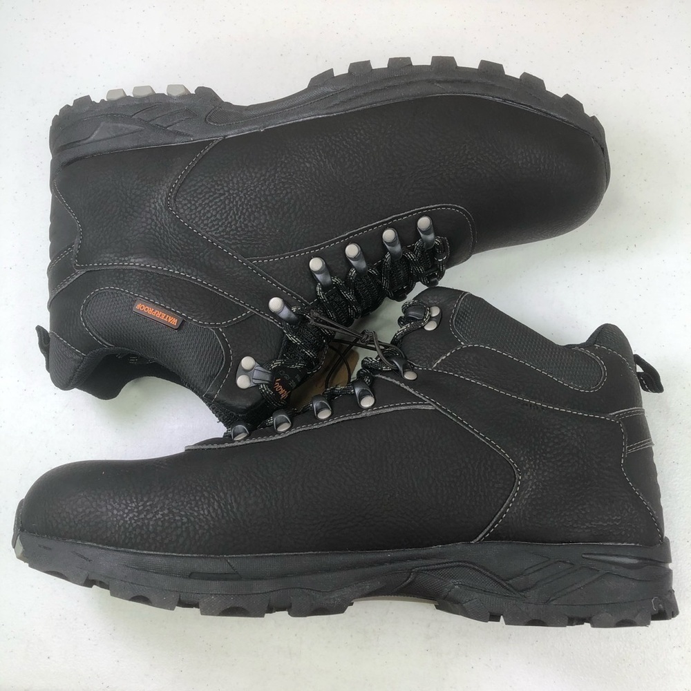 Weatherproof Jason Black Lace Up Hiking Boots - Picture 3 of 9